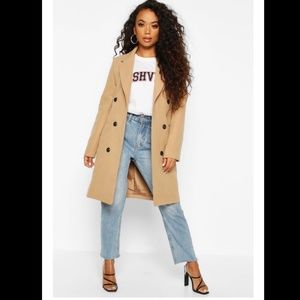 Petite Double Breasted Coat Camel - 2P